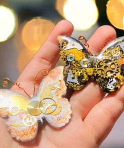 Goldener Schmetterlings-Schlüsselanhänger mit eingraviertem Namen
